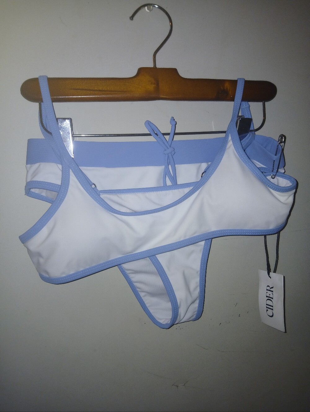 Cider White & Light Blue Bikini Set - Women Swim Bikini